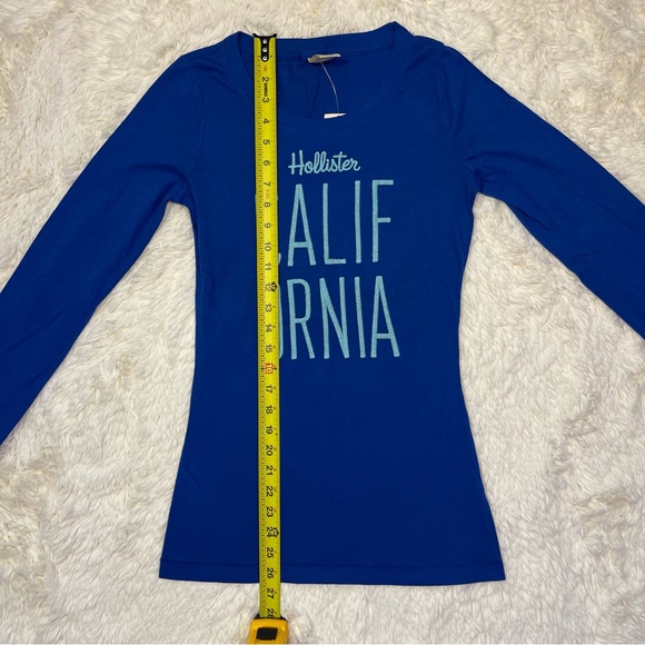 Hollister Blue Scoop Neck Long Sleeve Top - Picture 6 of 8